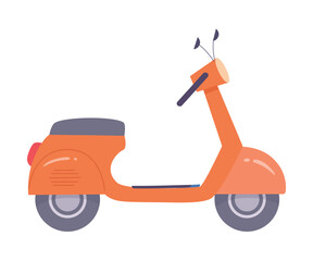 Obraz premium Motor scooter, electric eco vehicle with wheels for delivery and city travel of hipster