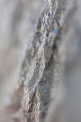 Textile old protection bag, black defocused texture