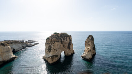 Obraz premium Pigeon Rocks in Beirut Lebanon