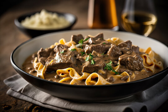 Beef stroganoff. Generative AI