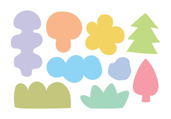 Background pattern illustration graphic of colorful, geometric, abstract form shapes.