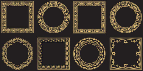 Circular decorative frames set.