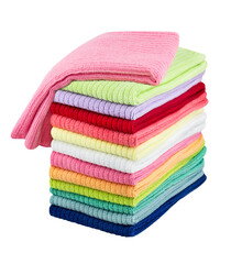 Cleaning microfiber clothes isolated on transparent background PNG cut out