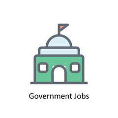 Government Jobs  Vector Fill Outline Icons. Simple stock illustration stock
