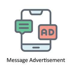 Message Advertisement  Vector Fill Outline Icons. Simple stock illustration stock