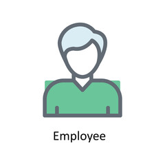 Employee   Vector Fill Outline Icons. Simple stock illustration stock