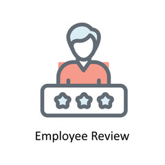 Employee Review   Vector Fill Outline Icons. Simple stock illustration stock