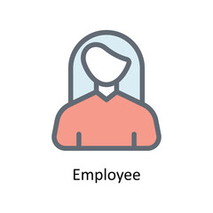 Employee  Vector Fill Outline Icons. Simple stock illustration stock