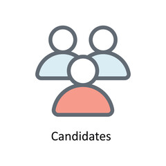 Candidates Vector Fill Outline Icons. Simple stock illustration stock