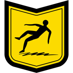 sticker slippery surface warning safety protection sign symbol
