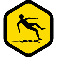 sticker slippery surface warning safety protection sign symbol

