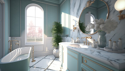 design concept luxurious spa like bathroom. Generative AI