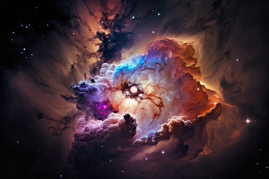 Bursting Nebula Elements of this Image Furnished by NASA. Generative AI