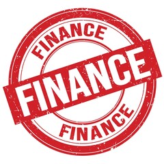 FINANCE text written on red round stamp sign