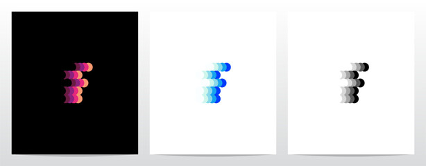 Circles Gradient Letter Alphabet Logo Design F