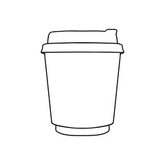 Take away coffee cup icon. A cup to carry. One Cup. Realistic Mockup.