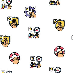professional worker person job vector seamless pattern
