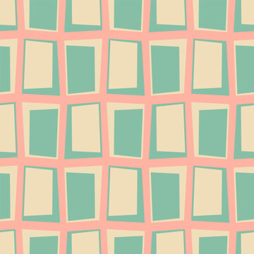 Mid century style vector seamless pattern. 50s retro vintage background. Fashion ornamental texture