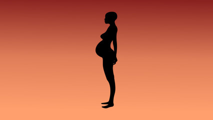 Fototapeta na wymiar pregnant african woman silhouette