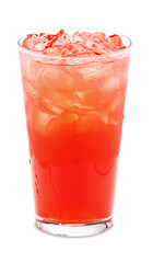 Cherry-Lemonade-glass-ice-white-background