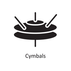 Cymbals Vector Solid icon Design illustration. Music Symbol on White background EPS 10 File