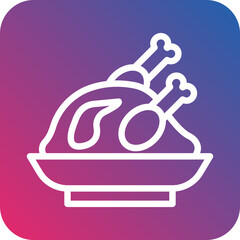 Vector Design Roast Chicken Icon Style