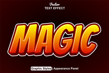 magic text effect with editable orange graphic style.