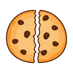 Broken Cookies Food Bakery Icon Vector Illustration