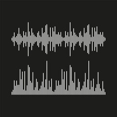 Sound wave black background. Music track sound wave. Vector illustration.