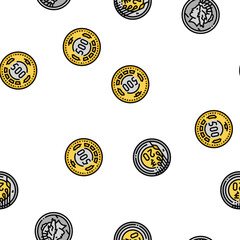 coin gold money cash bank vector seamless pattern