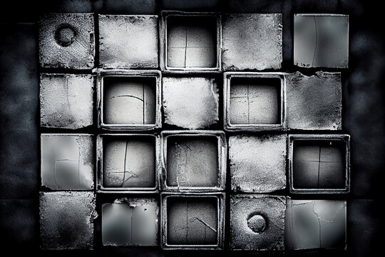 Silver grunge squares background