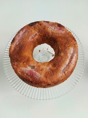 Banana pie on a plate