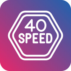 Vector Design 40 Speed Limit Icon Style
