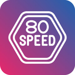 Vector Design 80 Speed Limit Icon Style