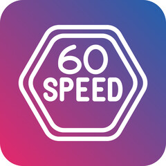 Vector Design 60 Speed Limit Icon Style