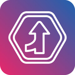 Vector Design Merging Road Icon Style