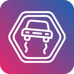 Vector Design Slippery Road Icon Style