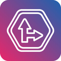 Vector Design Side Road Right Icon Style