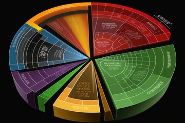 stock market pie chart line, AI generated