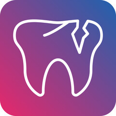 Vector Design Broken Tooth Icon Style