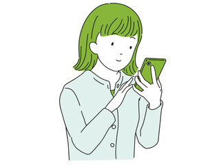 スマホで検索する女性