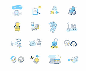 さまざまな介護福祉のアイテム　セット