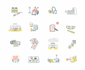 さまざまな医療のアイテム　セット