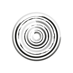 Brush circles spiral in doodle style. Vector illustration.