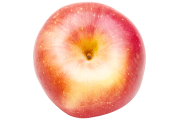 Cutout fresh red apple on white background. Fruit concept.