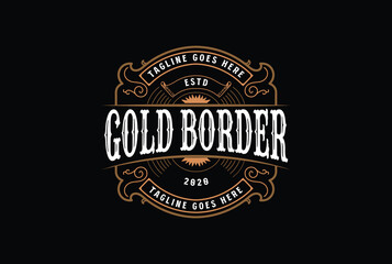 Vintage Retro Ornament Border Frame Royal Badge Emblem Stamp Label Logo Design Vector