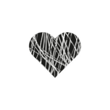 Doodle heart scrabble texture. Vector illustration.