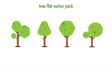 set pack flat tree vector design