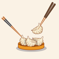  Creative 3D Asian Food Dim Sum Illustration Vector, Hi- Quality Natural Premium Vector Design. Excellent Creative Dim Sum Illustrations Vector With Background.