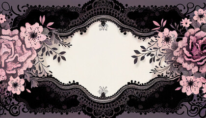 vintage floral lace frame background